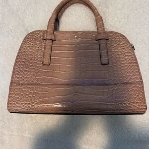 Kate Spade Tan Croc-Embossed Satchel